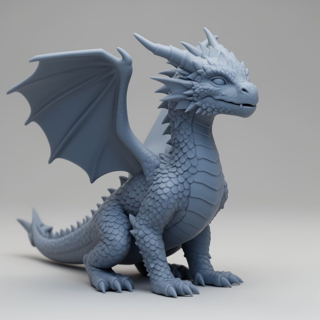 Blue Dragon Wyrmling Figurine free 3D printable STL
