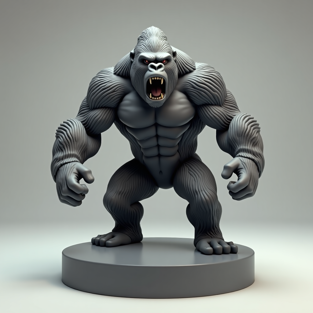 Fierce Gorilla Figure free 3D printable STL