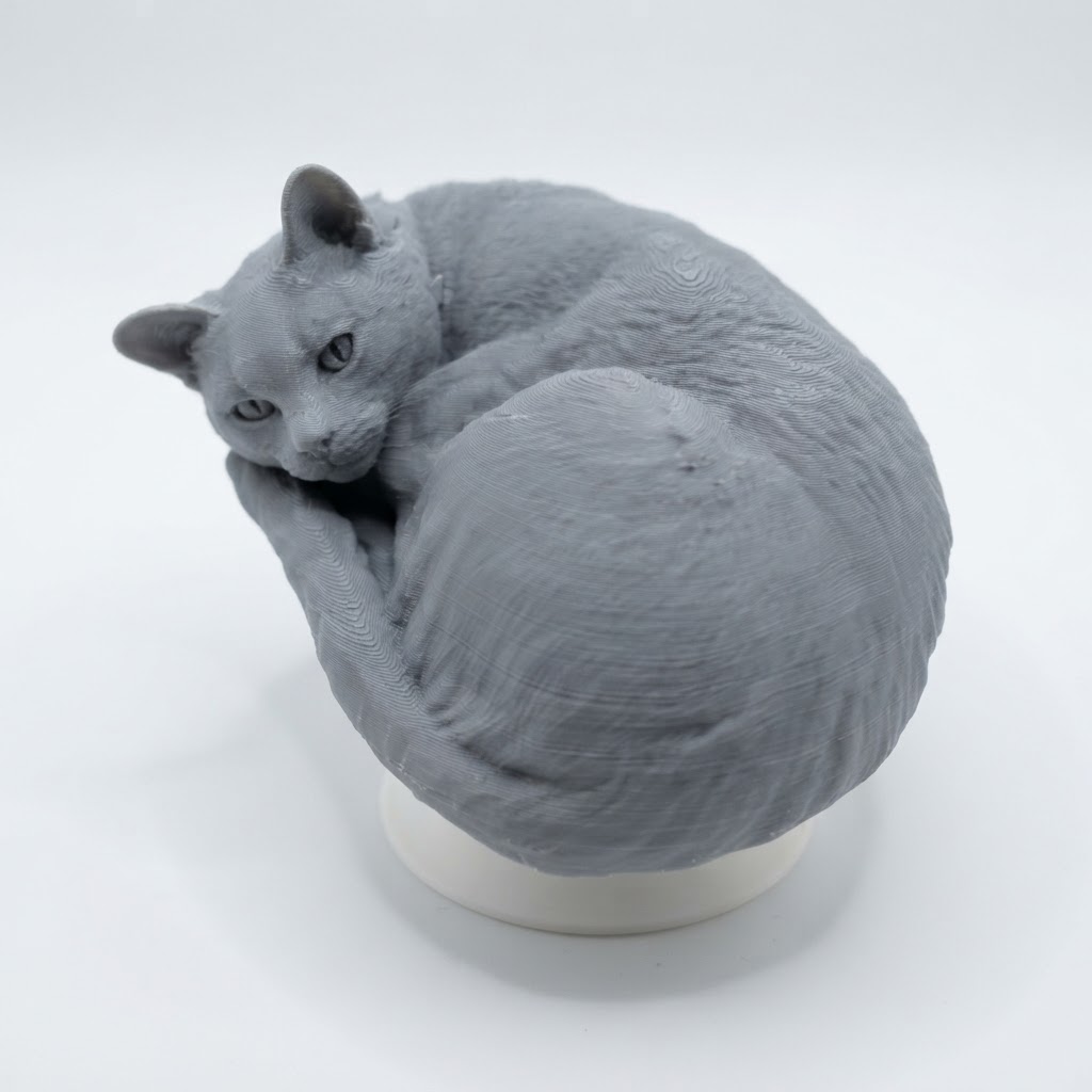 Russian Blue Cat Figurine free 3D printable STL