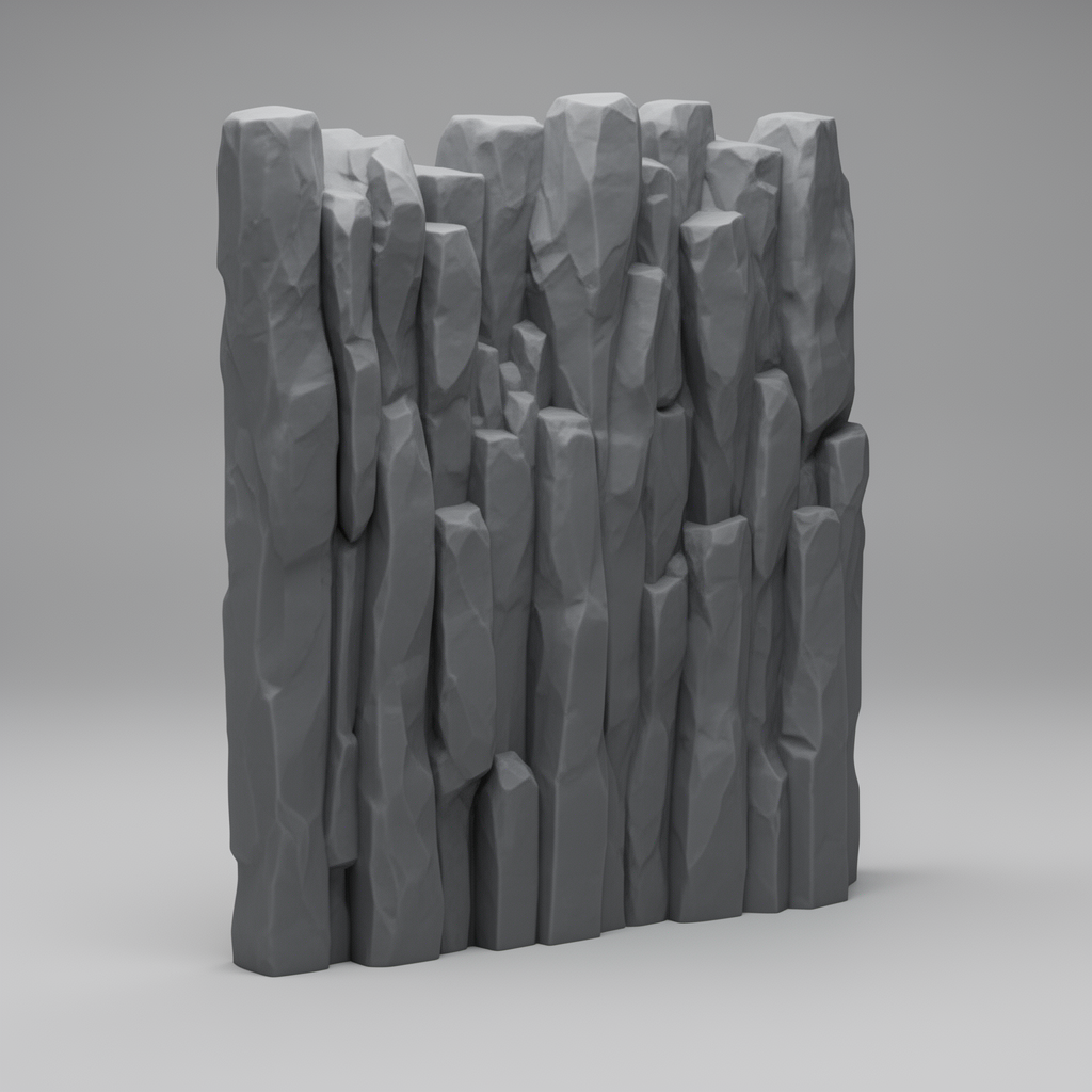 Tall Rock Wall Model free 3D printable STL