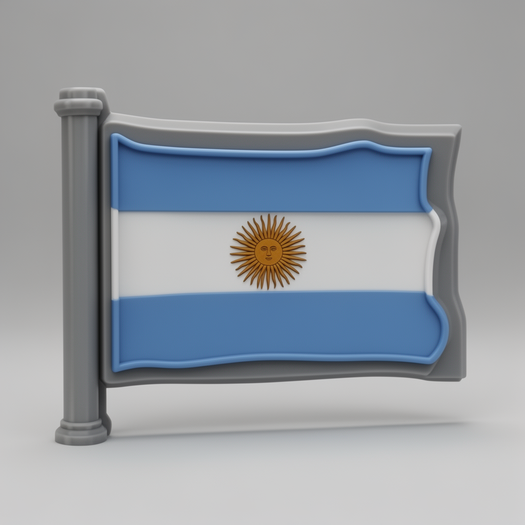 Argentina Flag Relief free 3D printable STL