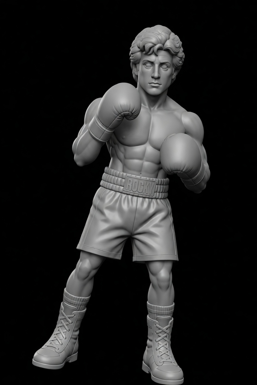 Rocky Balboa Figurine free 3D printable STL