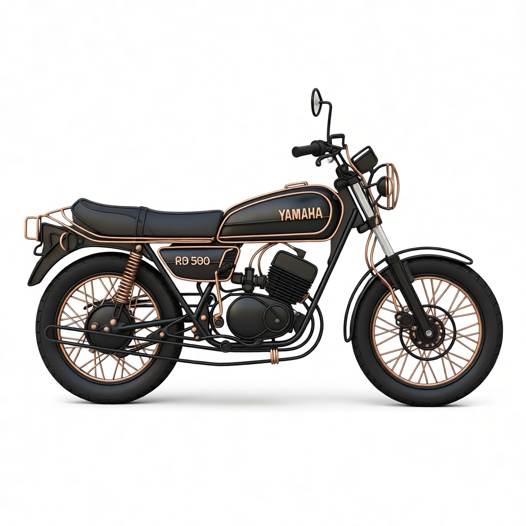 Yamaha RD 500 Motorcycle Model free 3D printable STL