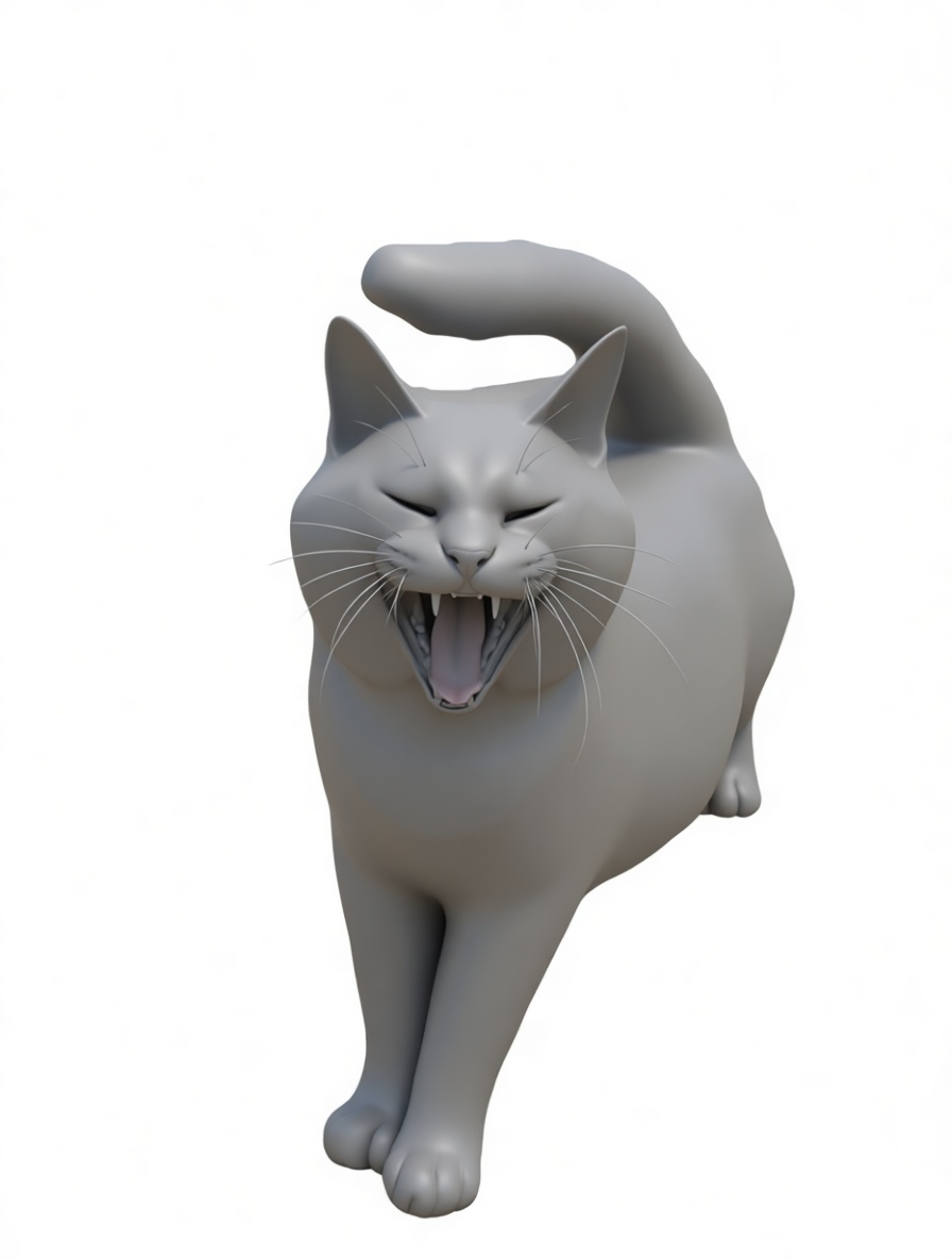 Yawning Cat Figurine free 3D printable STL