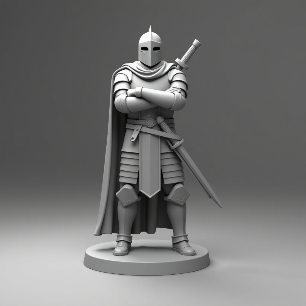 Medieval Knight Miniature free 3D printable STL