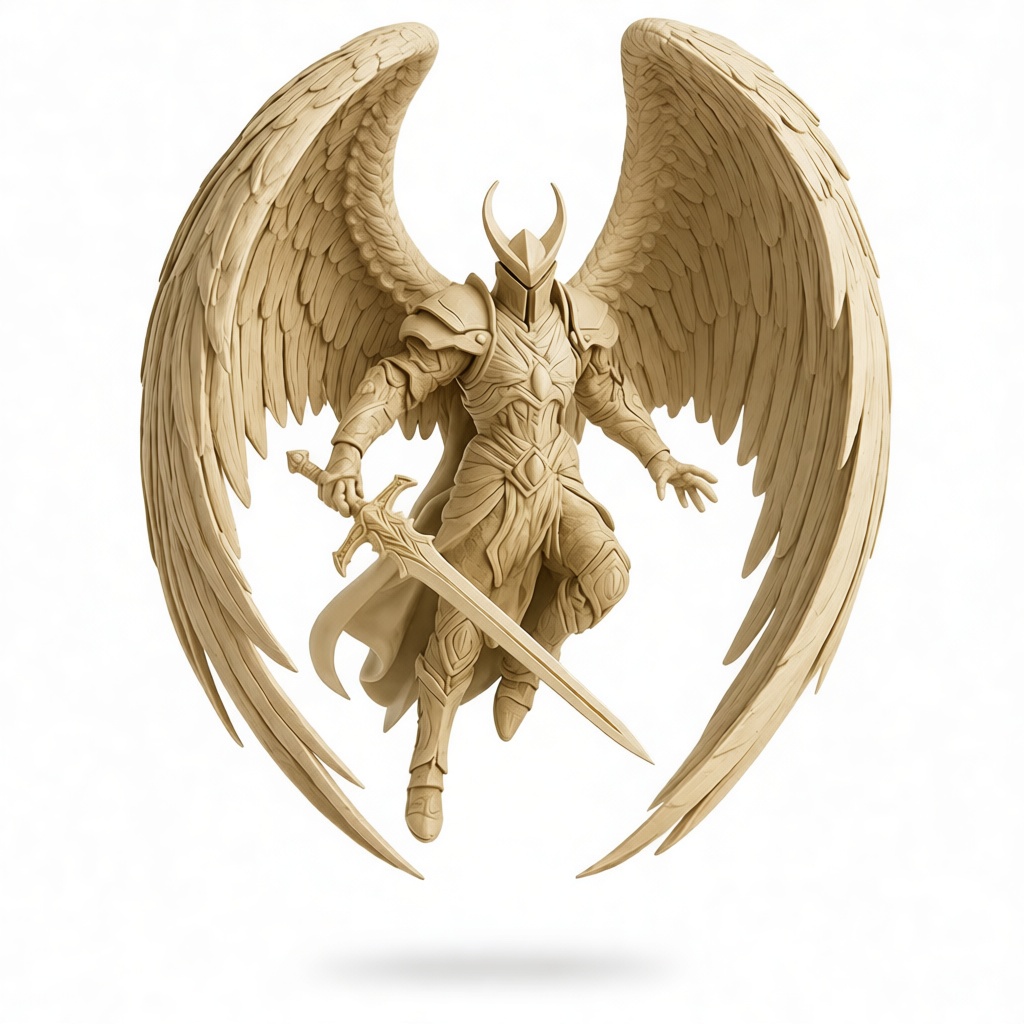 Armored Angel Warrior Figurine free 3D printable STL