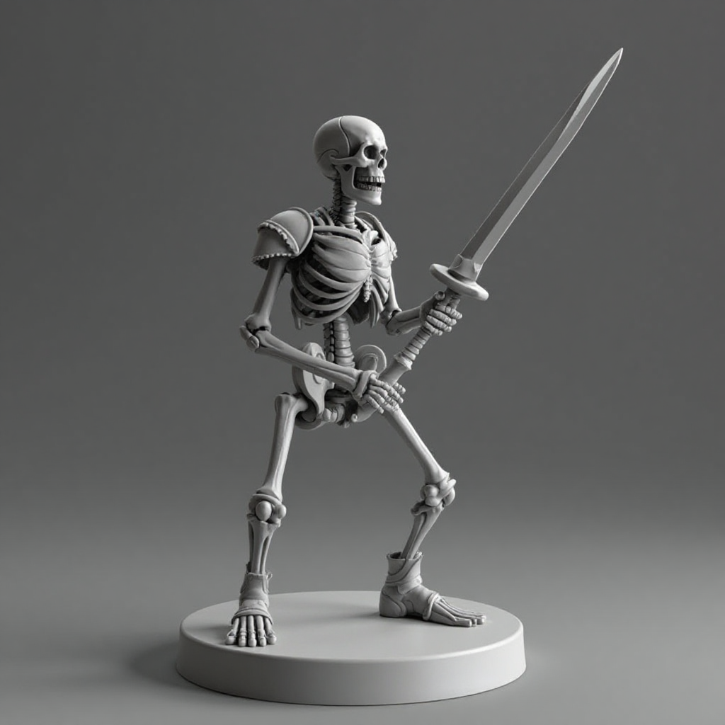 Skeleton Warrior Miniature free 3D printable STL