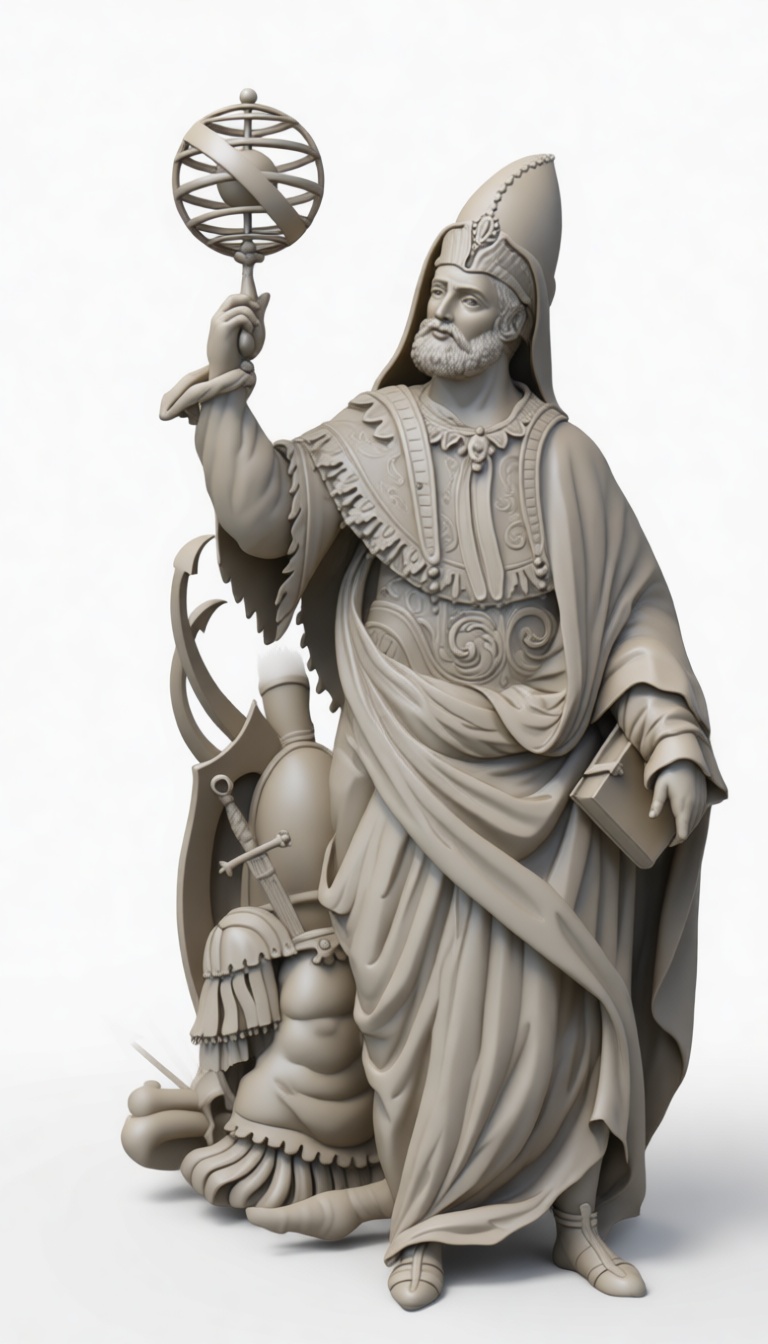 Astronomer Statue Figurine free 3D printable STL