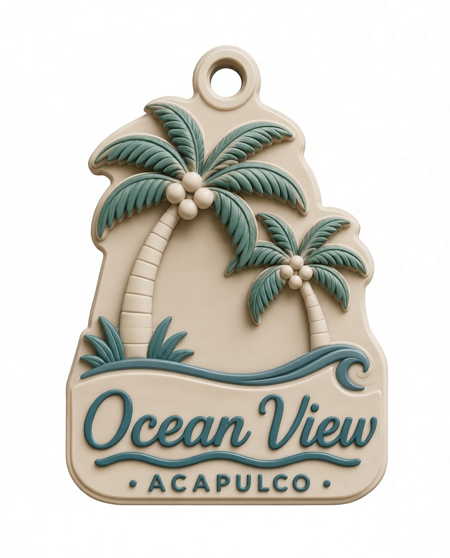 Ocean View Acapulco Keychain free 3D printable STL