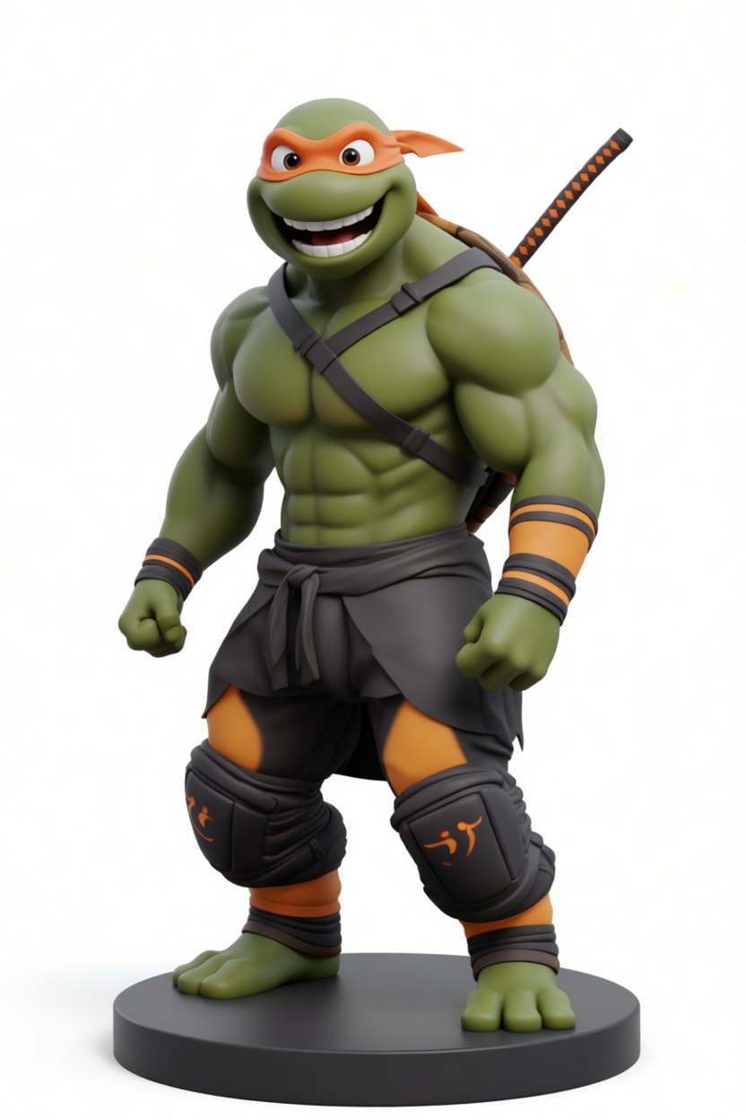 Michelangelo Ninja Turtle Figurine free 3D printable STL