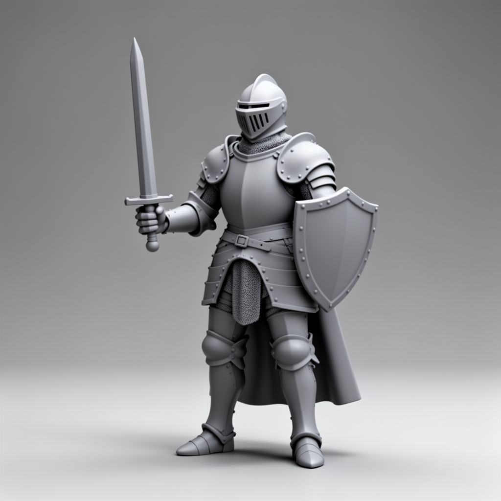 Armored Knight Figurine free 3D printable STL