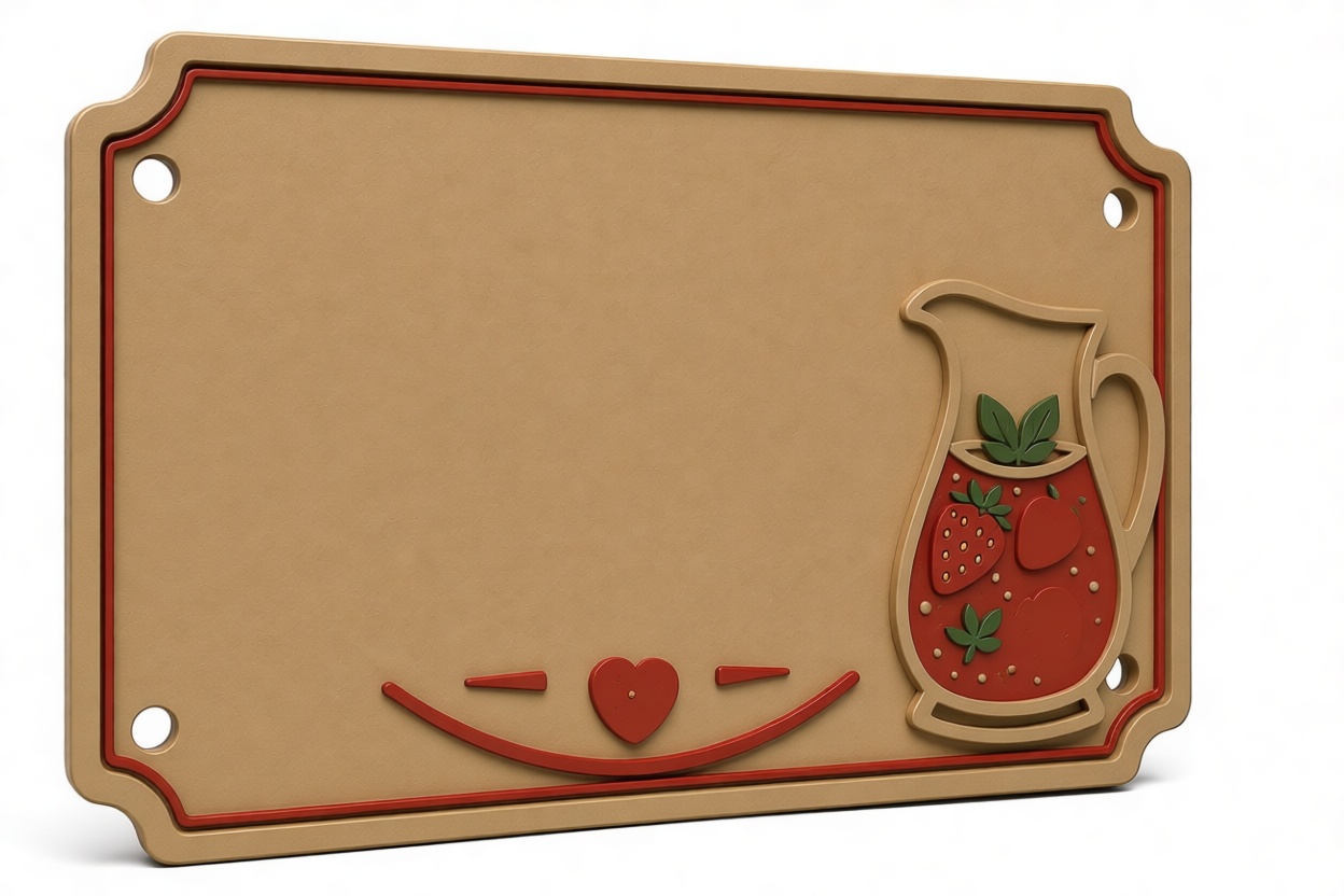 Strawberry Juice Cutting Board free 3D printable STL