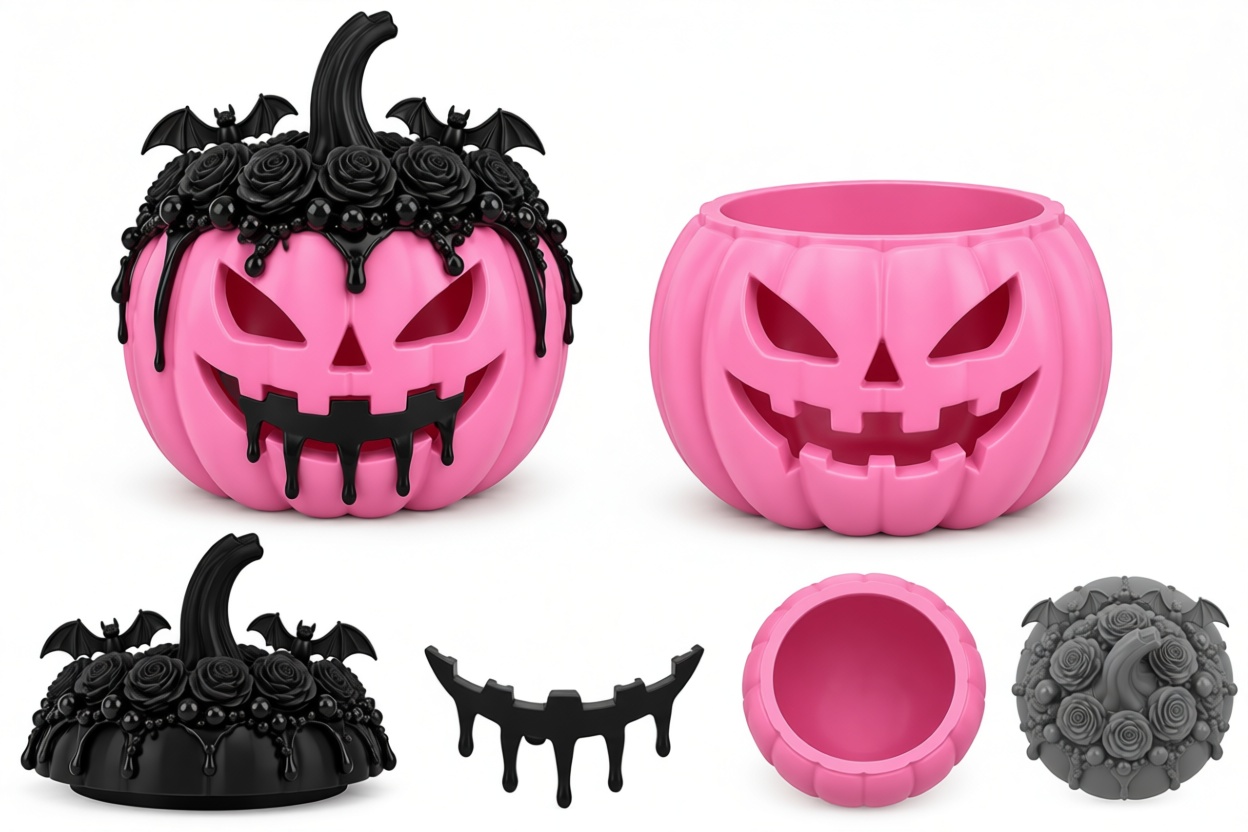 Gothic Pumpkin Candy Bowl free 3D printable STL