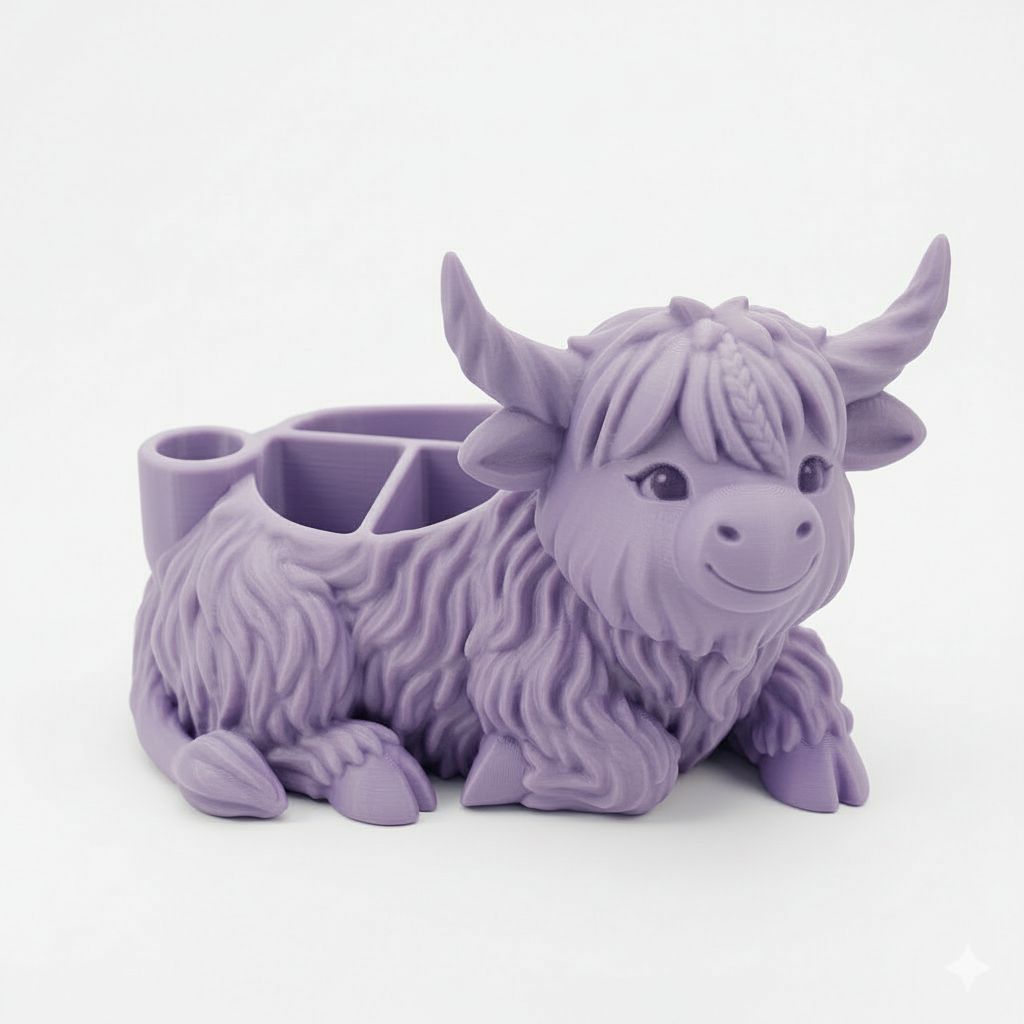Highland Cow Desk Organizer free 3D printable STL