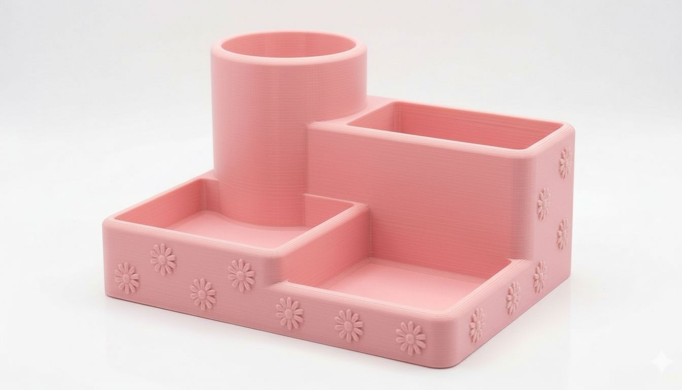 Pink Desk Organizer free 3D printable STL