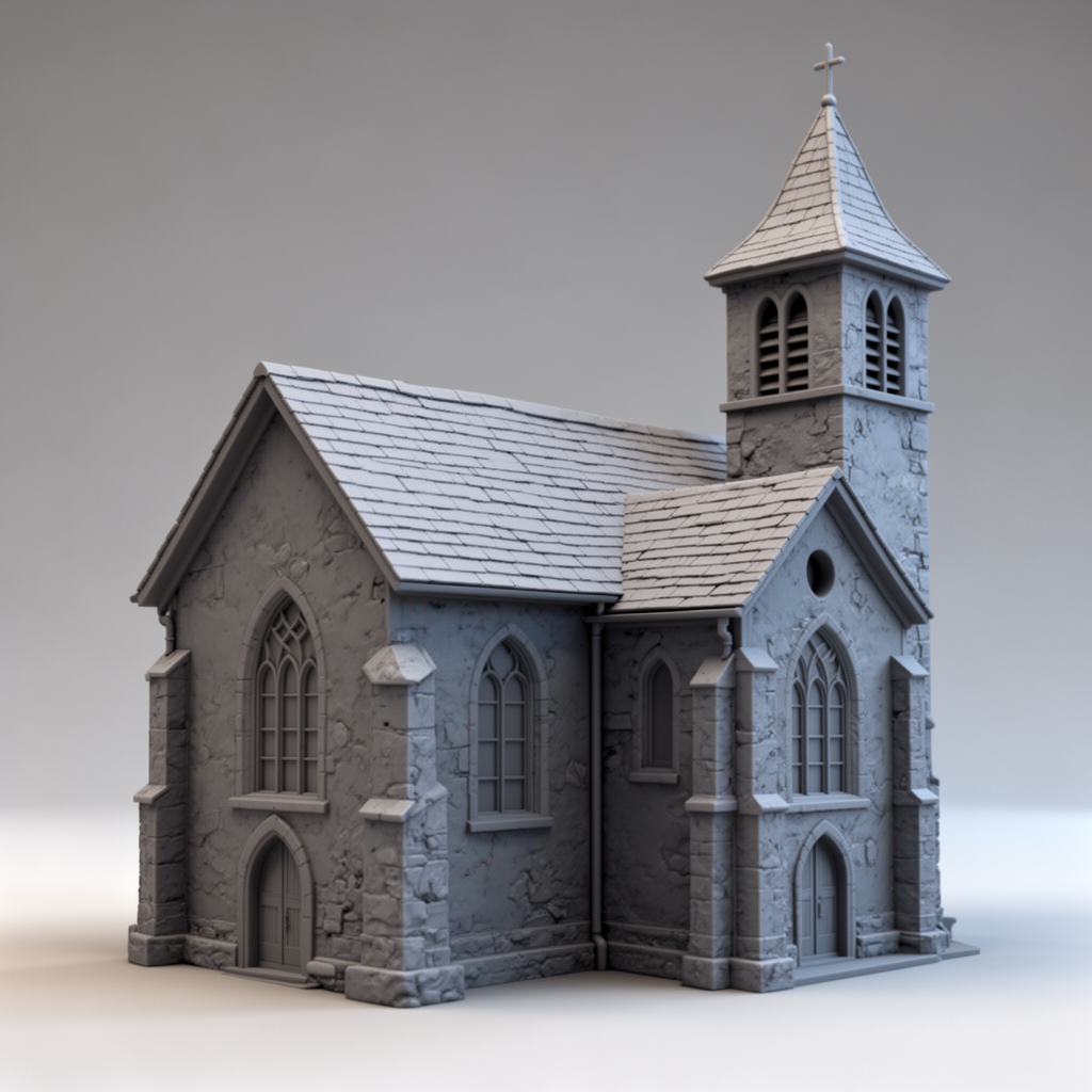 Wallis Village Church Model free 3D printable STL