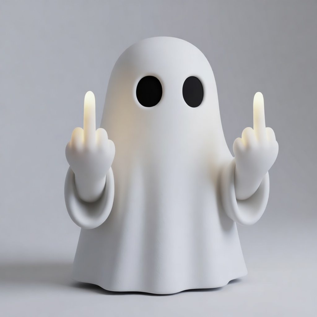 Middle Finger Ghost Figurine free 3D printable STL