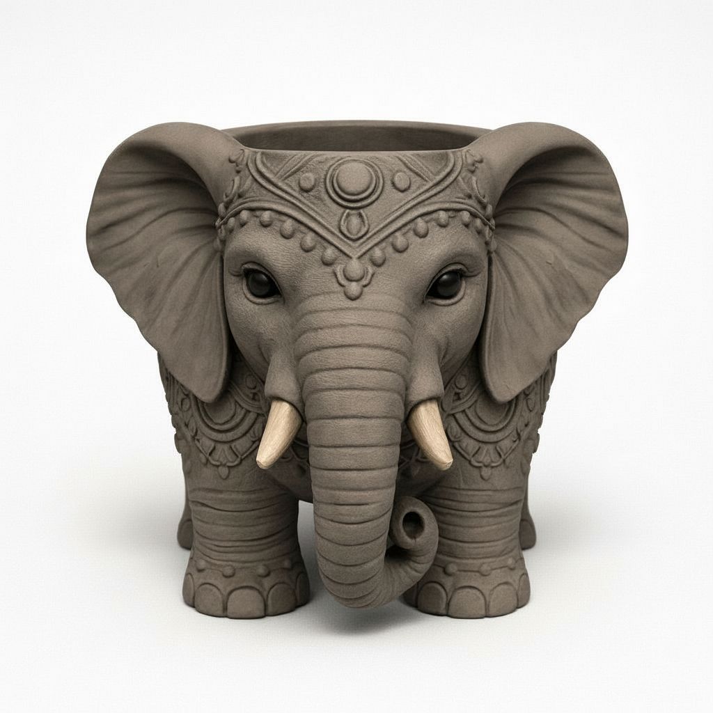 Elephant Planter free 3D printable STL