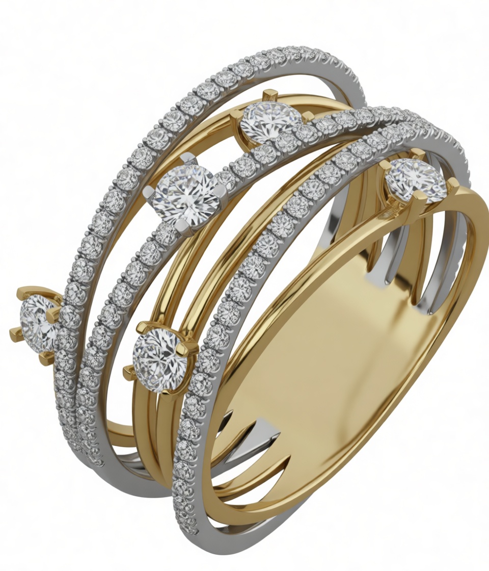 Diamond Spiral Ring free 3D printable STL