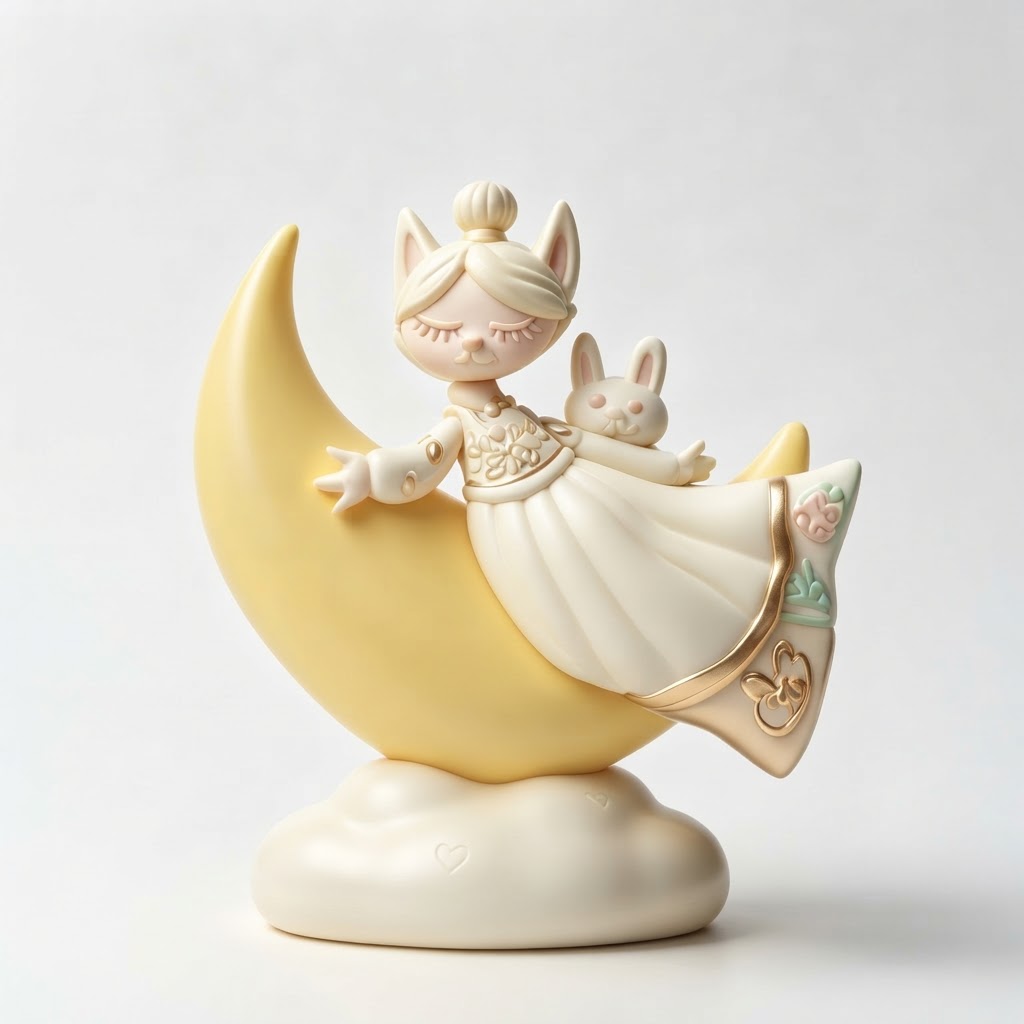 Cat Girl Moon Figurine free 3D printable STL