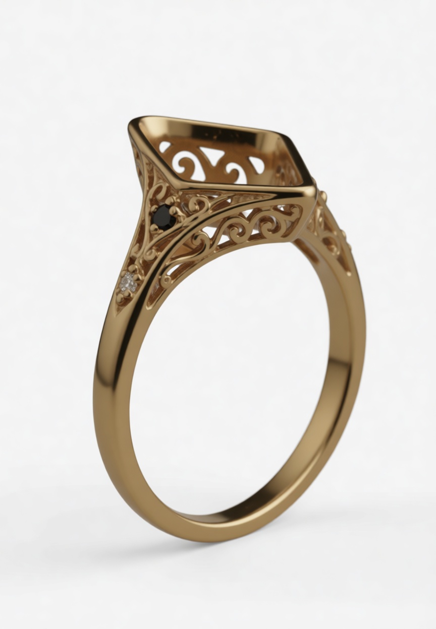 Ornate Square Ring free 3D printable STL