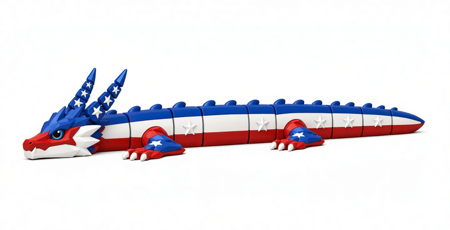 Patriotic Dragon Figurine free 3D printable STL