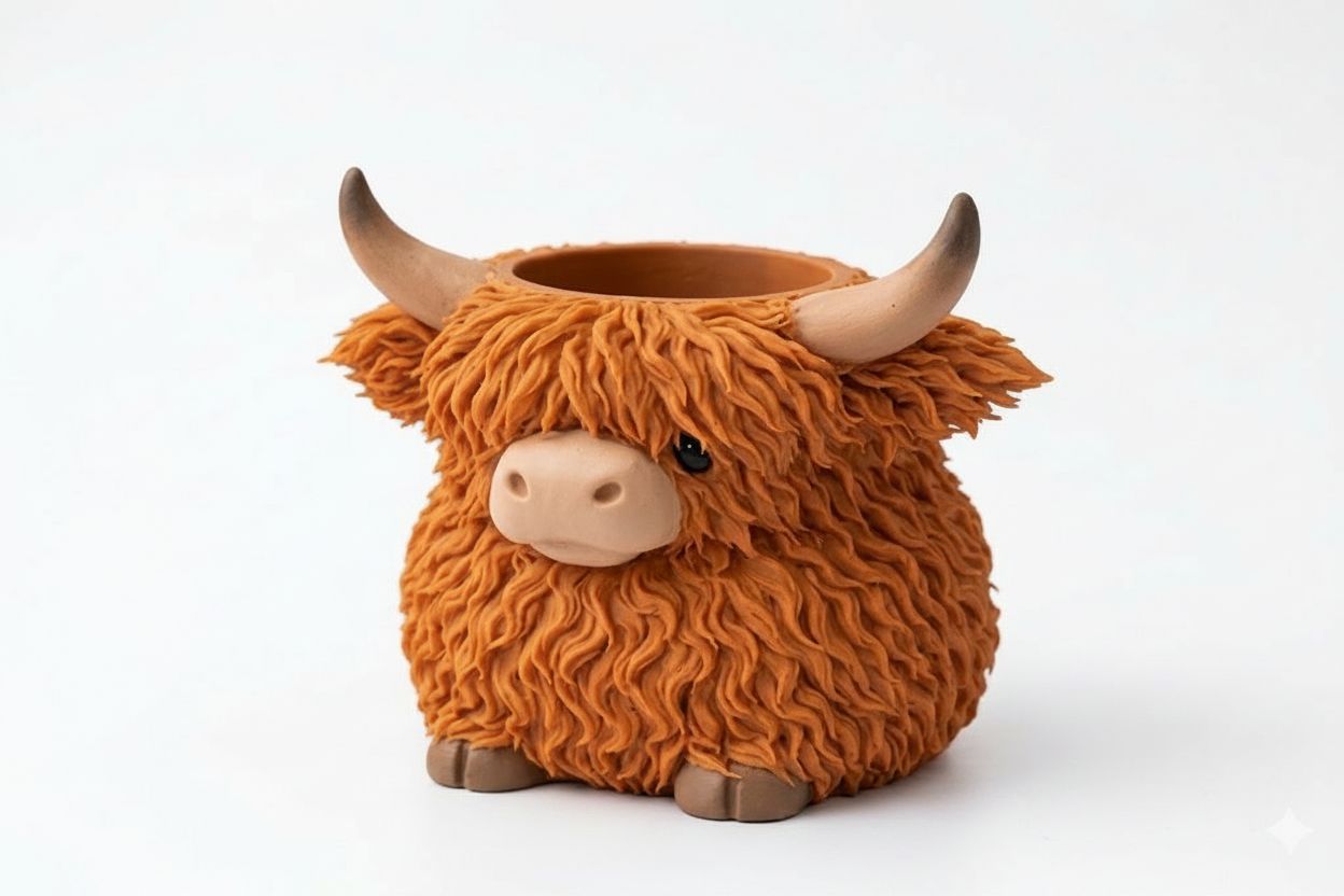 Highland Cow Planter free 3D printable STL