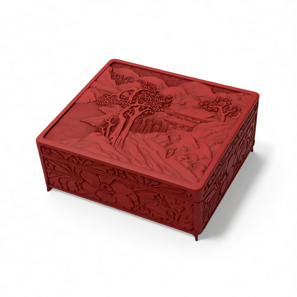 Chinese Cinnabar Box Model free 3D printable STL