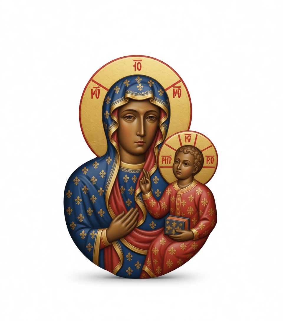 Virgin Mary Icon Sculpture free 3D printable STL