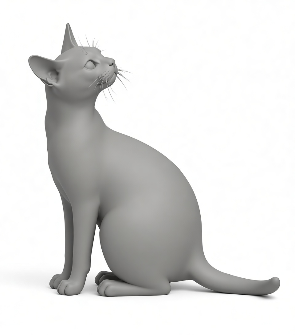 Oriental Shorthair Cat Figurine free 3D printable STL