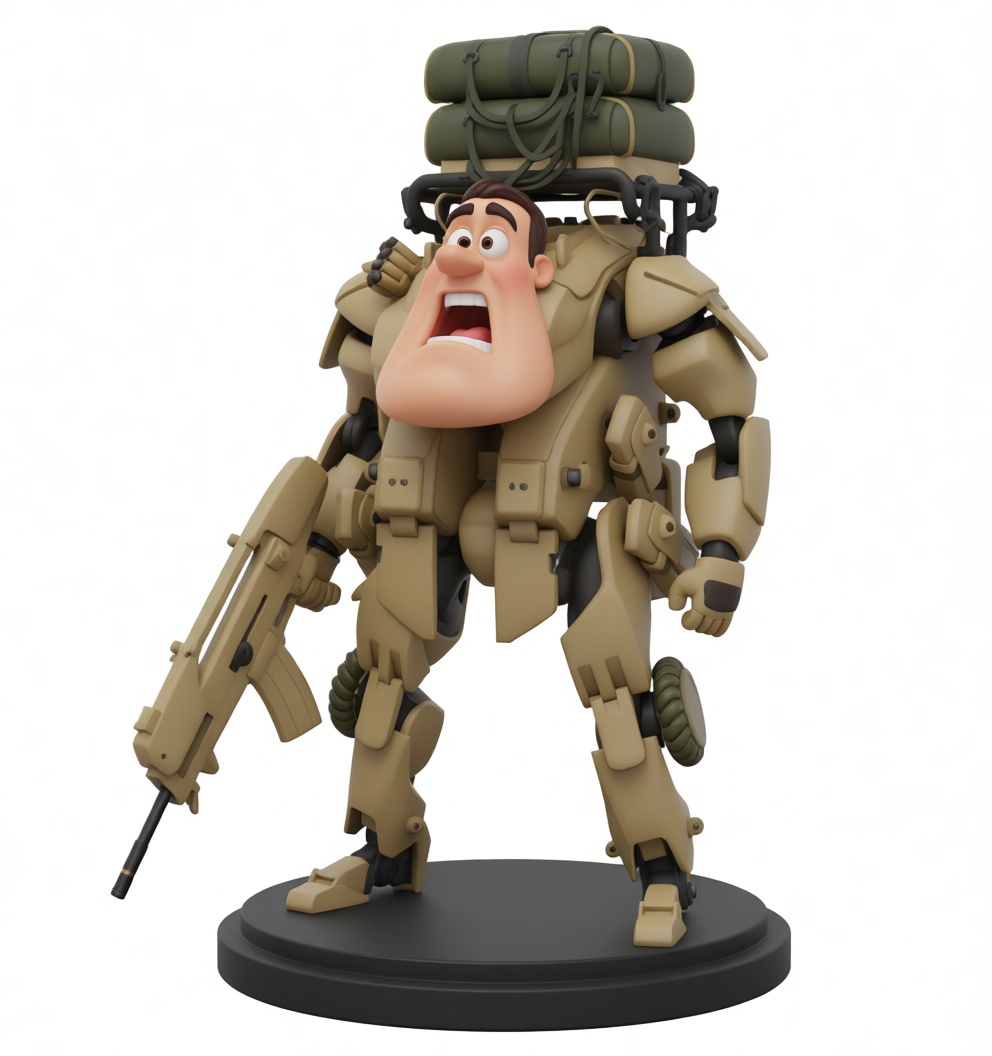 Cartoon Soldier Mech Figurine free 3D printable STL
