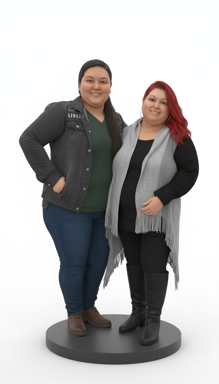 Two Women Standing free 3D printable STL