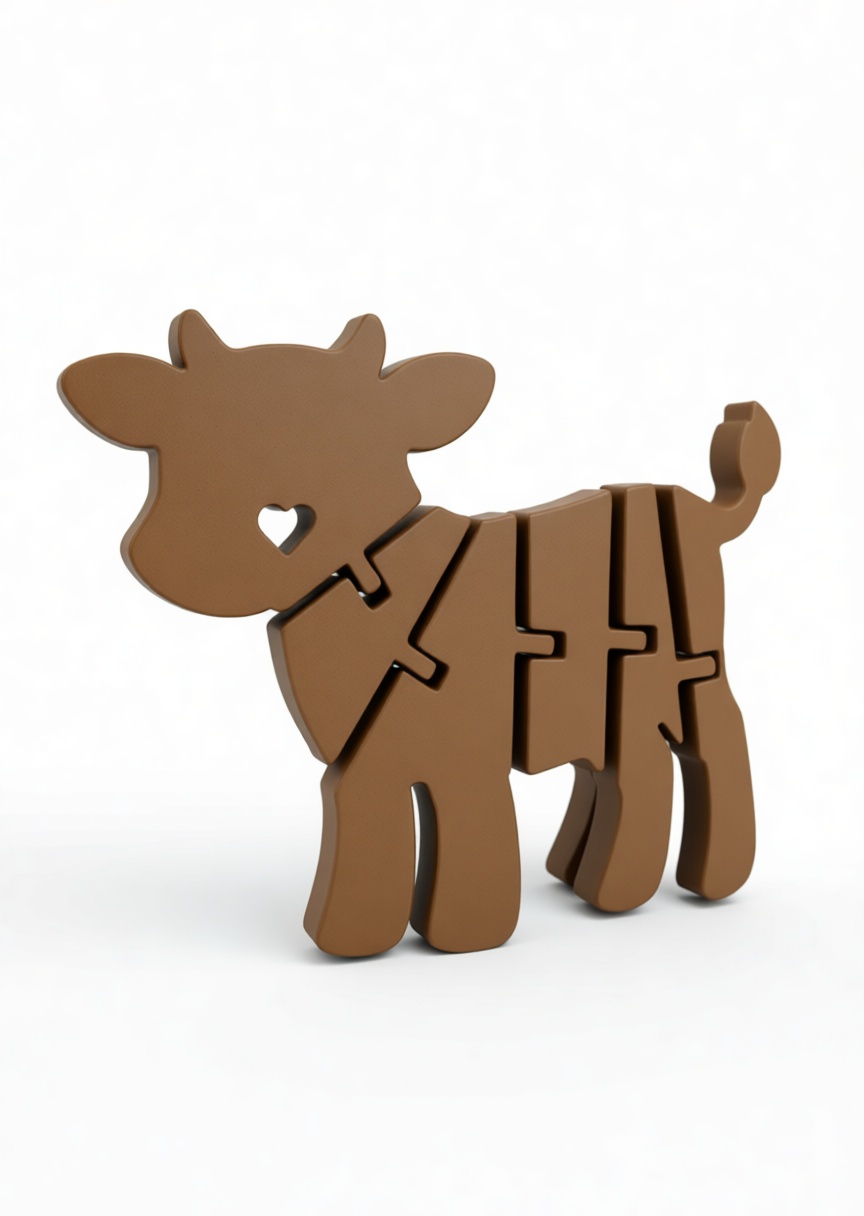 Cow Puzzle Figurine free 3D printable STL