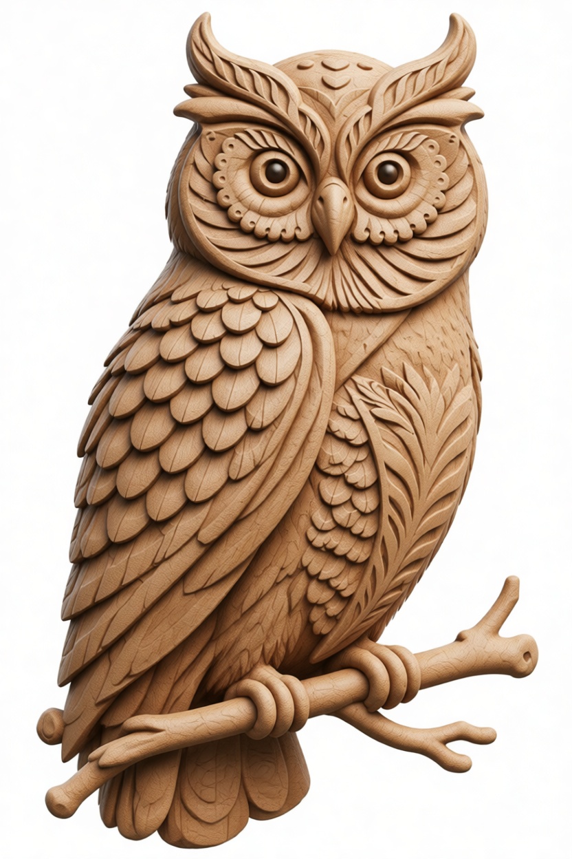 Stylized Owl Sculpture free 3D printable STL