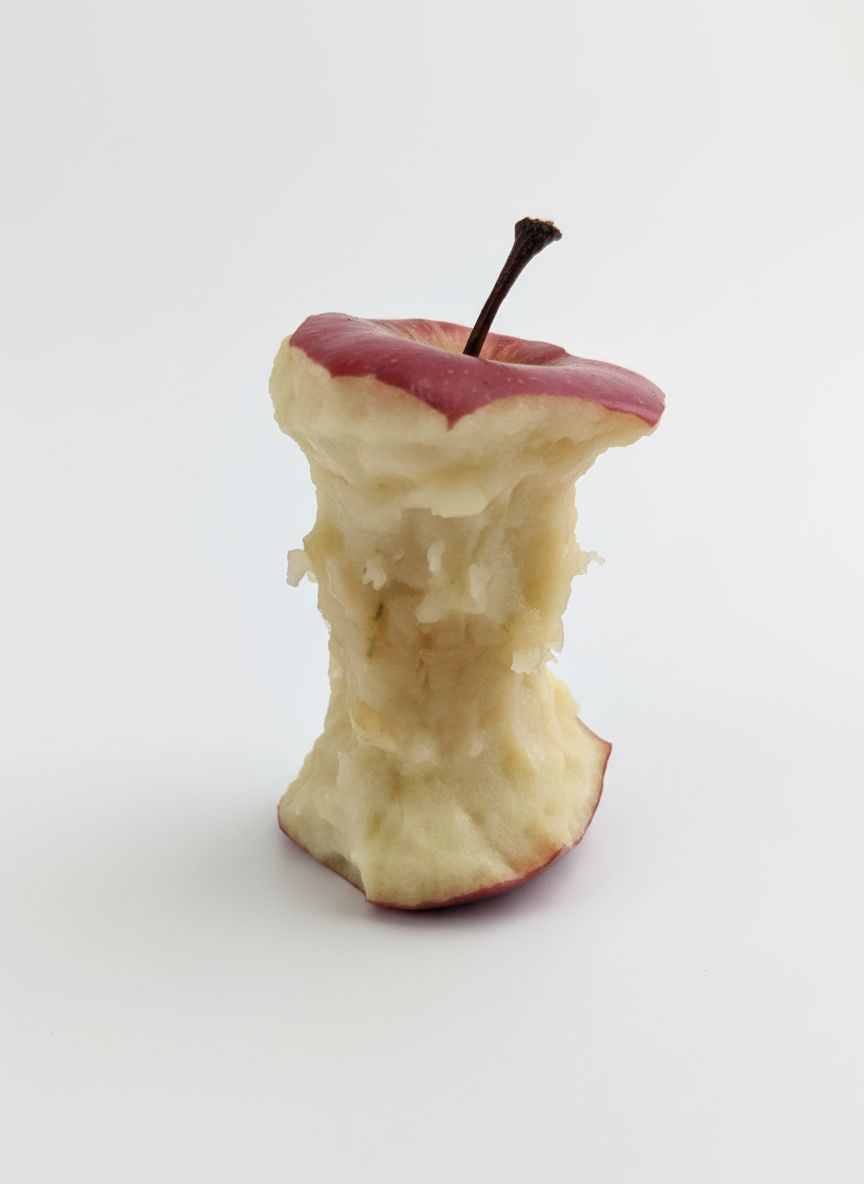 Eaten Red Apple Model free 3D printable STL