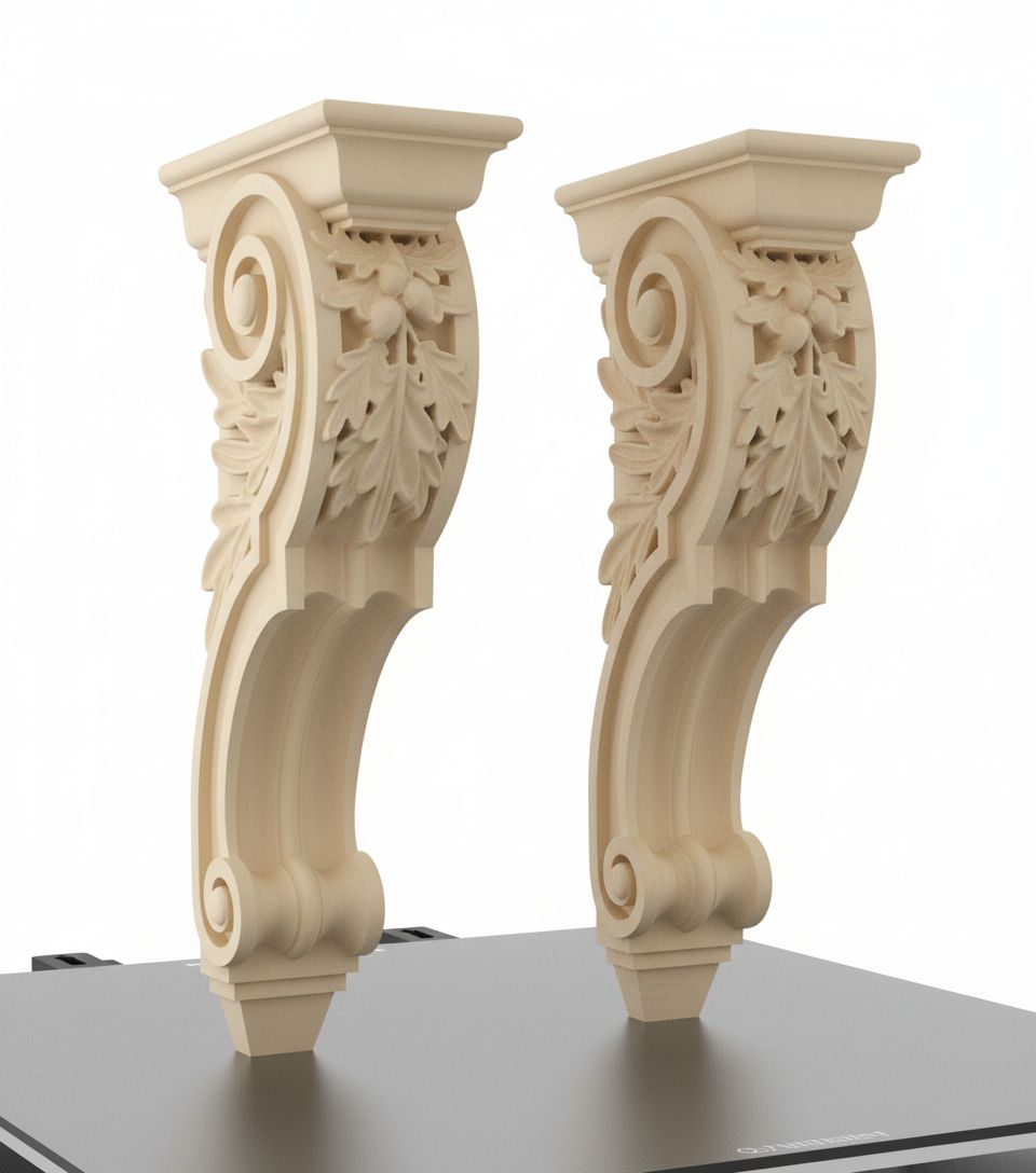 Ornate Wood Corbel free 3D printable STL