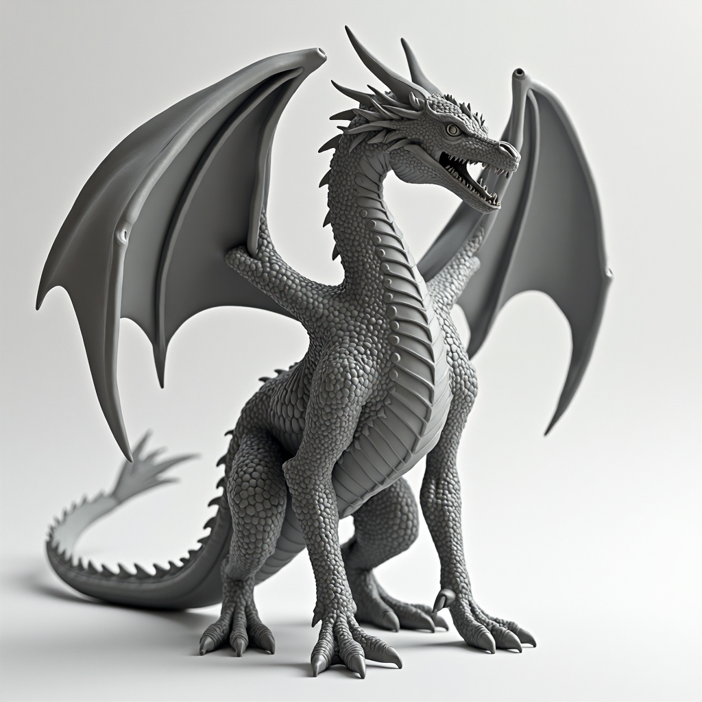 Fierce Dragon Figurine free 3D printable STL