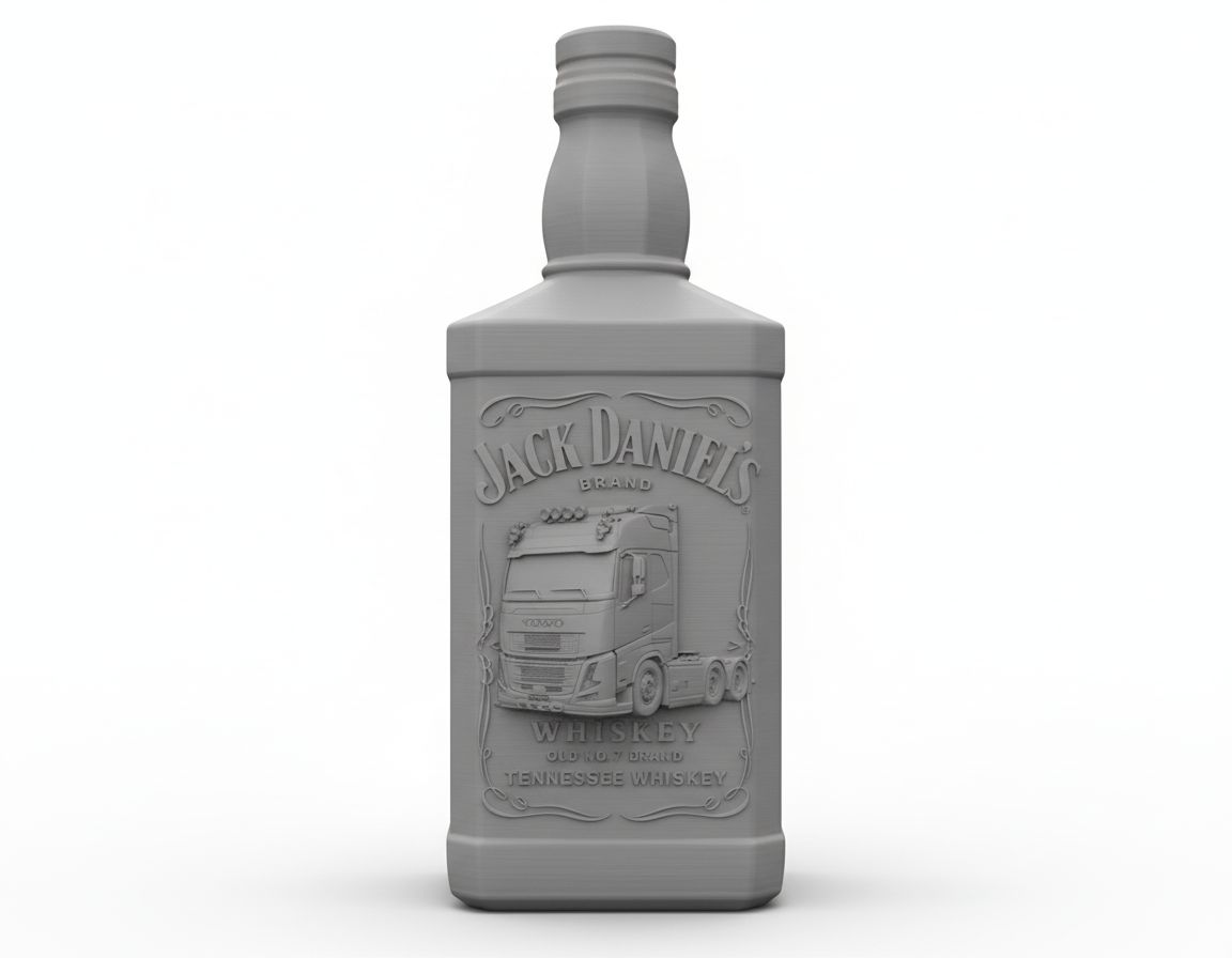 Jack Daniel's Whiskey Bottle free 3D printable STL