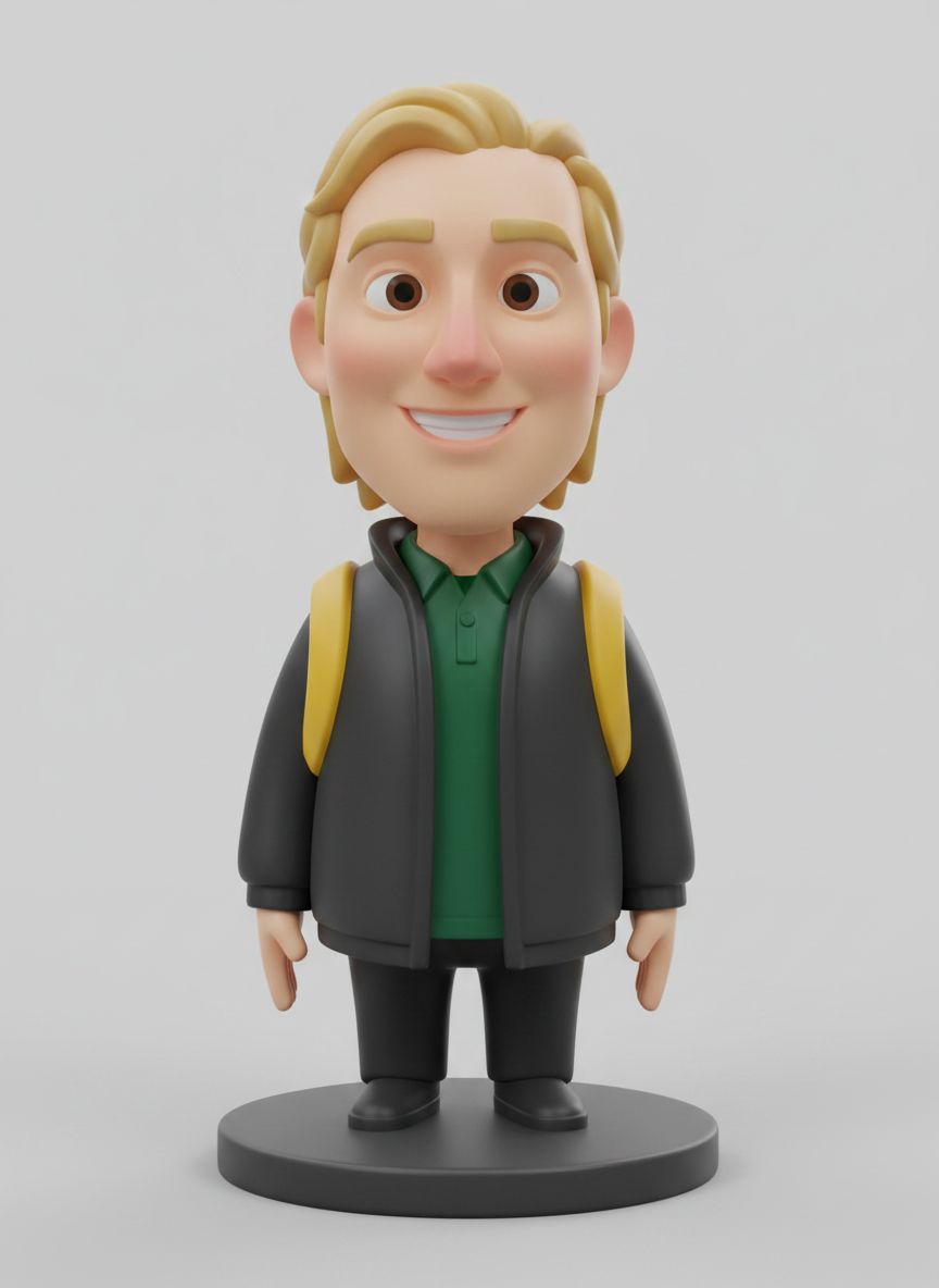 Smiling Blond Man Figurine free 3D printable STL