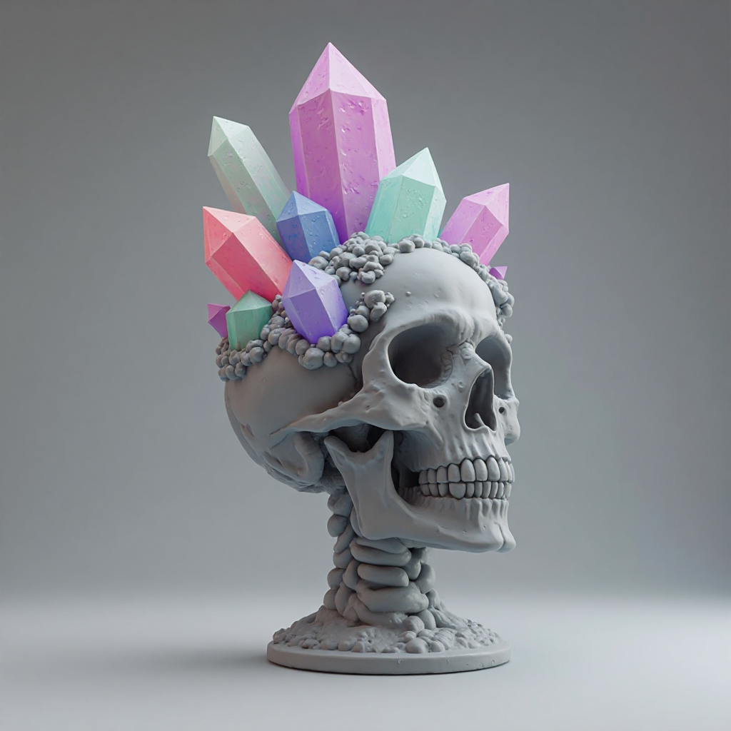 Crystal Skull Sculpture free 3D printable STL