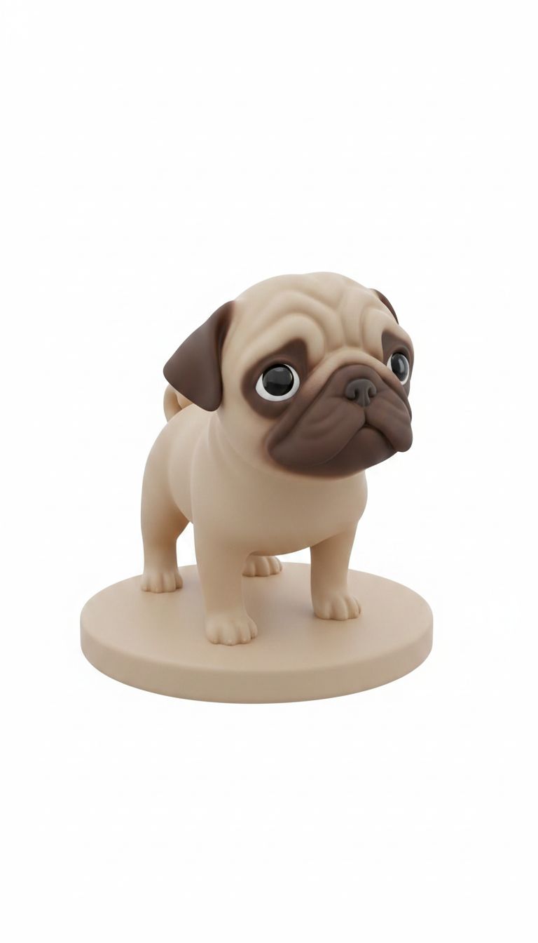 Pug Dog Figurine free 3D printable STL