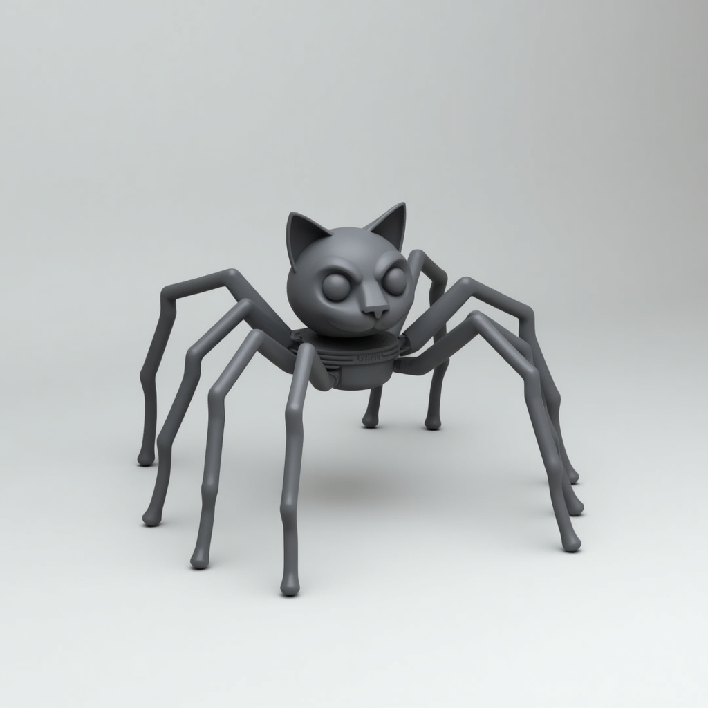 Spider with Cat's Head free 3D printable STL
