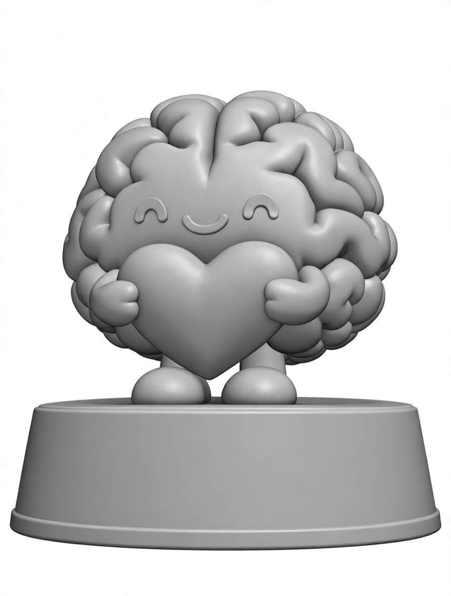 Brain Holding Heart Figurine free 3D printable STL