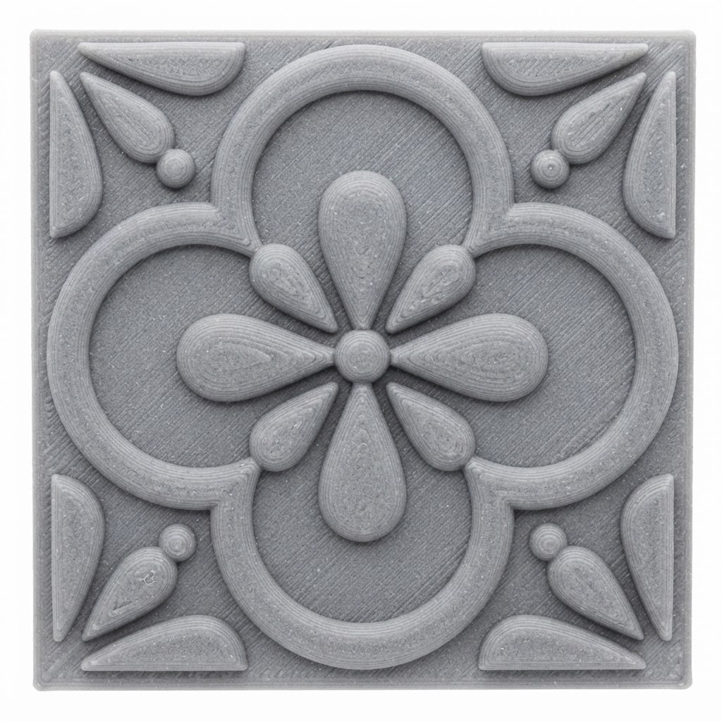 Floral Tile Relief free 3D printable STL