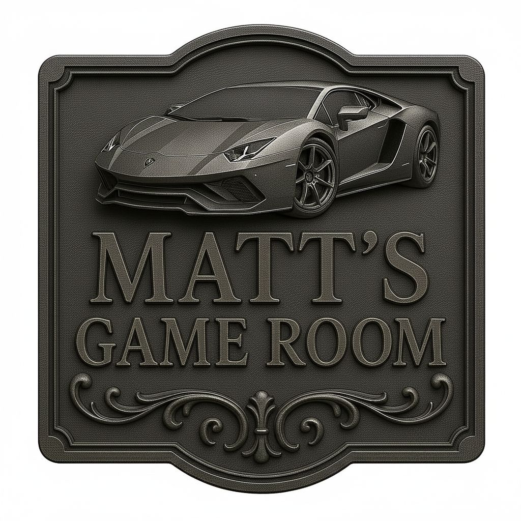 Stylish Game Room Sign free 3D printable STL