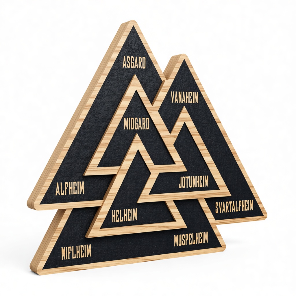 Valknut Norse Symbol Plaque free 3D printable STL