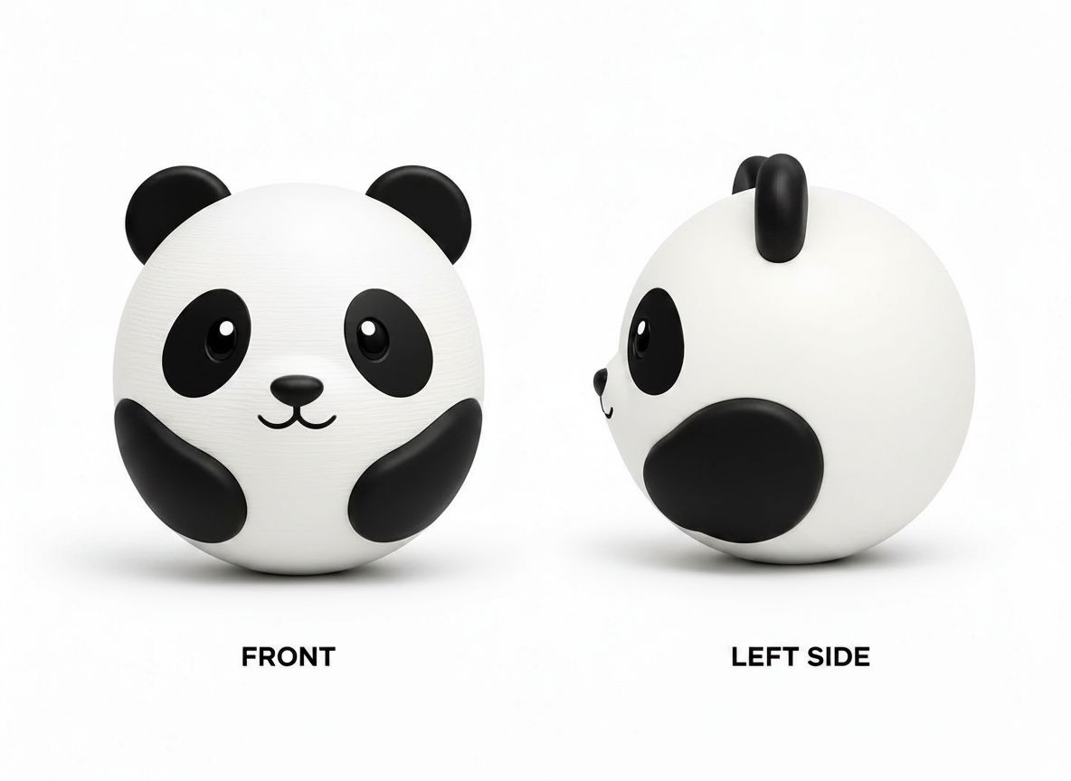 Panda Ball Figurine free 3D printable STL