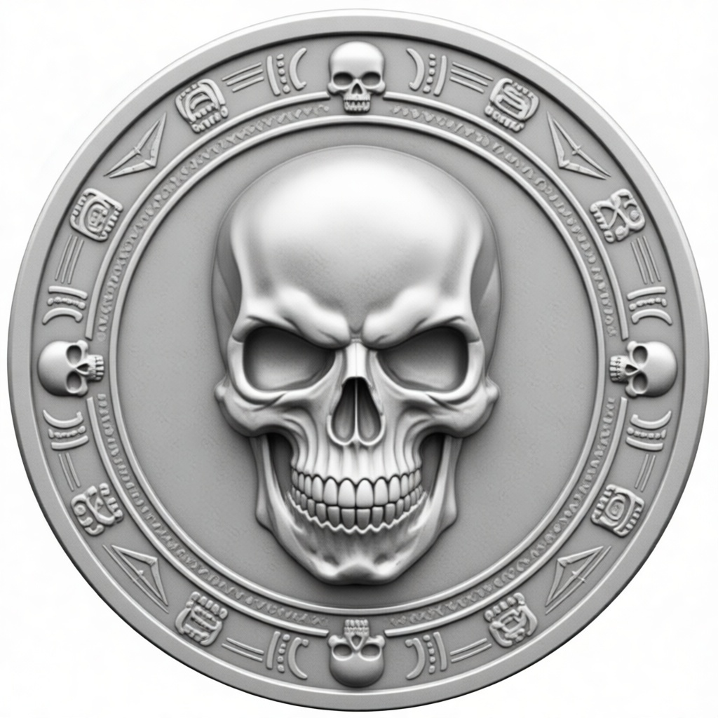 Skull Medallion Sculpture free 3D printable STL