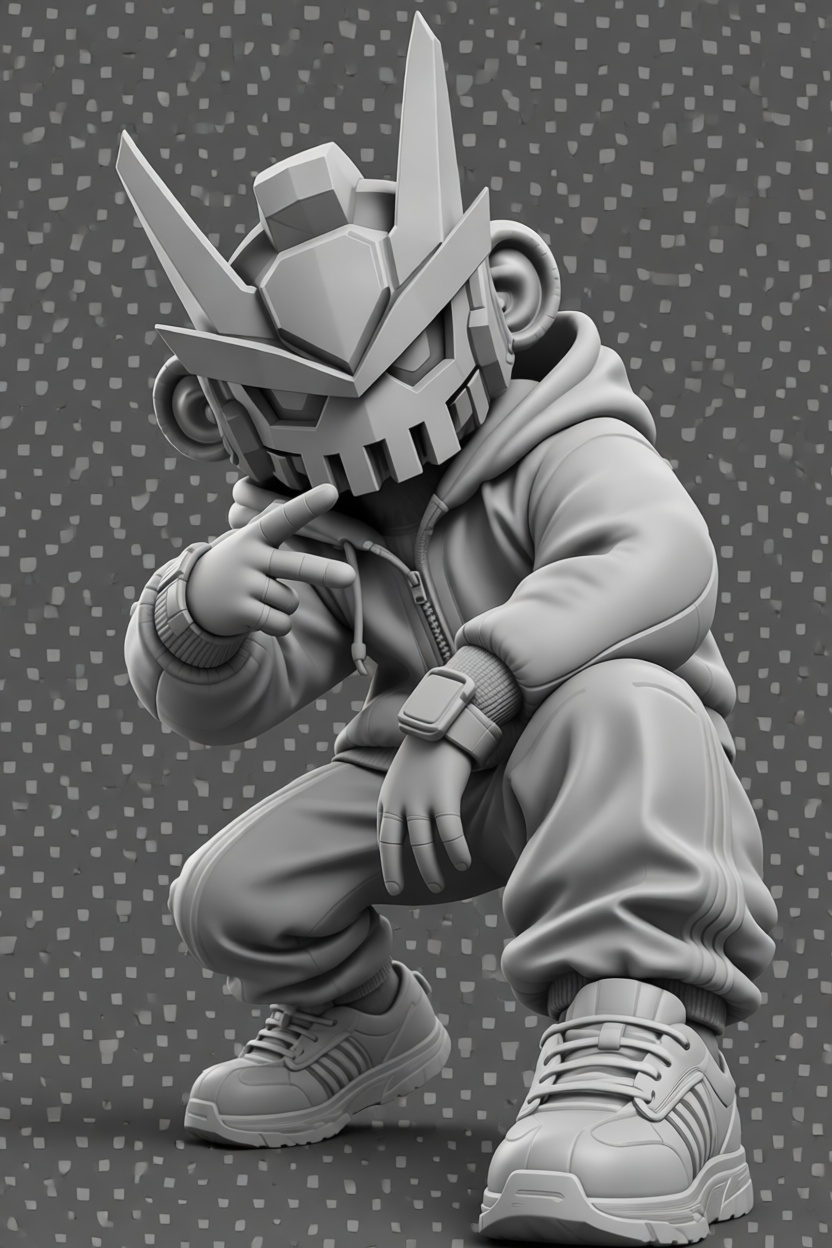 Urban Mech Mask Figurine free 3D printable STL