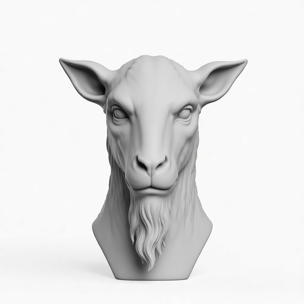 Goat Head Bust free 3D printable STL